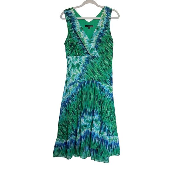 Chris McLaughlin Green Blue Watercolor Print Dress Size 12 tiedye boho Y2K - Picture 7 of 7